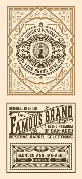 Eski çerçeveli viski etiketi