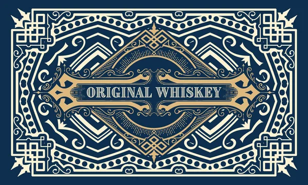 Eski çerçeveli viski etiketi