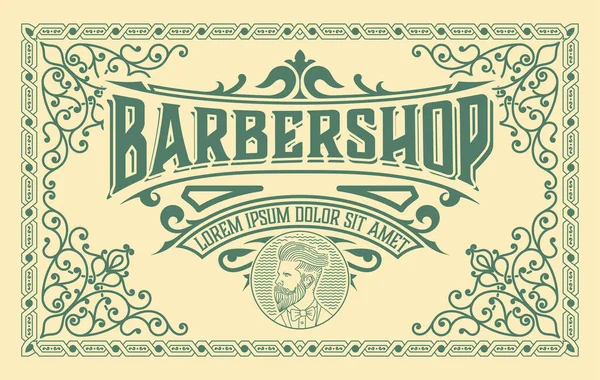 Vintage Barbershop Label Vintage Stijl — Stockvector