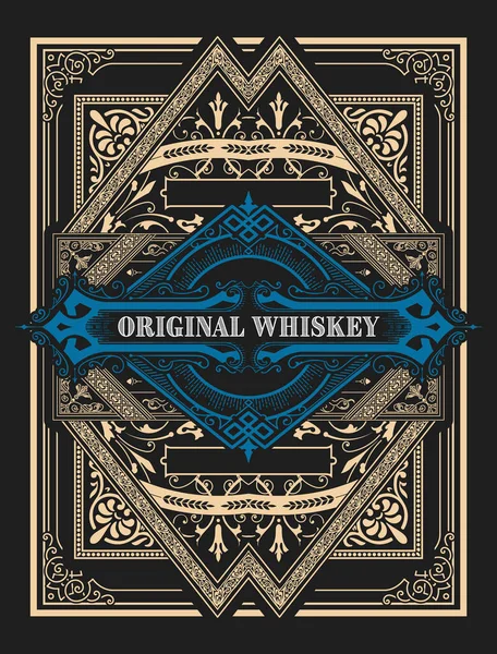 Whiskey Label Starými Rámci — Stockový vektor