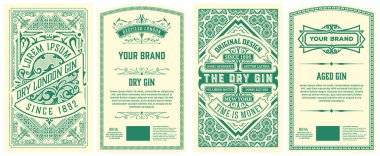 Paketleme için 2 eski etiket seti