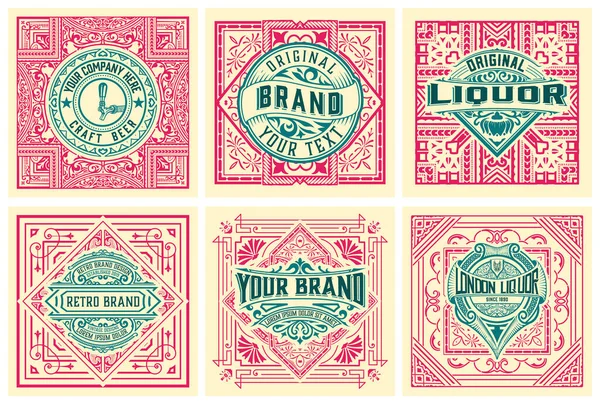 Set Labels Western Style — Archivo Imágenes Vectoriales