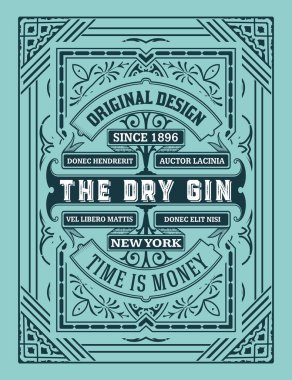 Eski çerçeveli viski etiketi