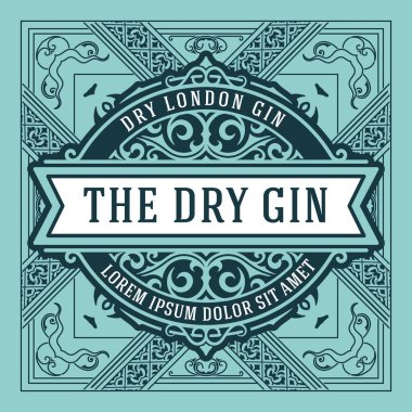 Eski çerçeveli viski etiketi