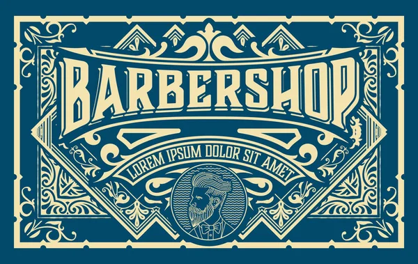 Винтажный Лейбл Barbershop Винтажном Стиле — стоковый вектор