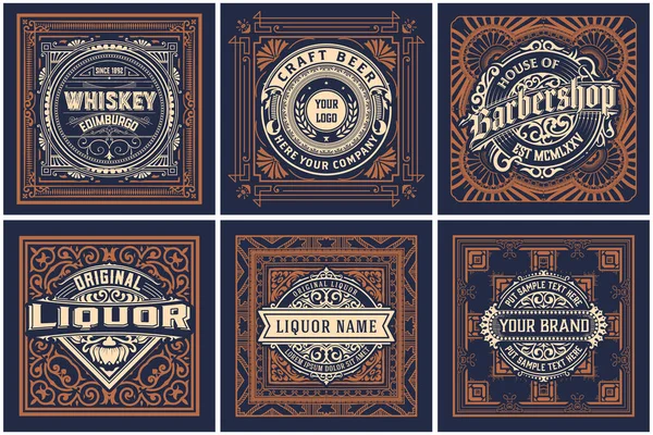 Set Labels Western Style — Image vectorielle