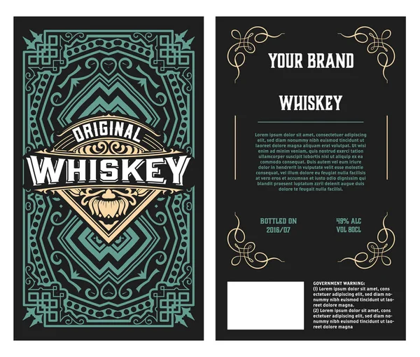 Whiskey Label Starými Rámci — Stockový vektor