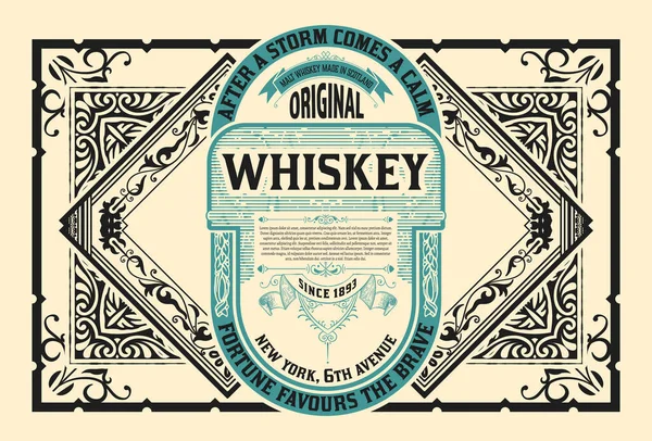 Whiskey Label Old Frames — Stock Vector