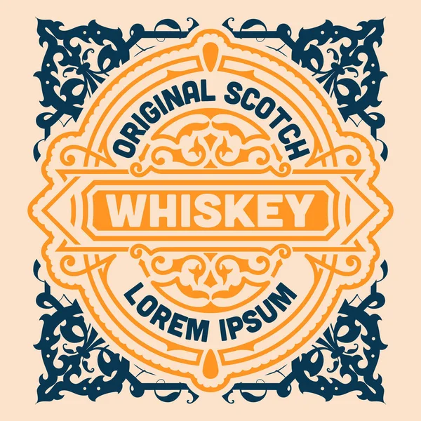 Etichetta Whisky Con Vecchie Cornici — Vettoriale Stock