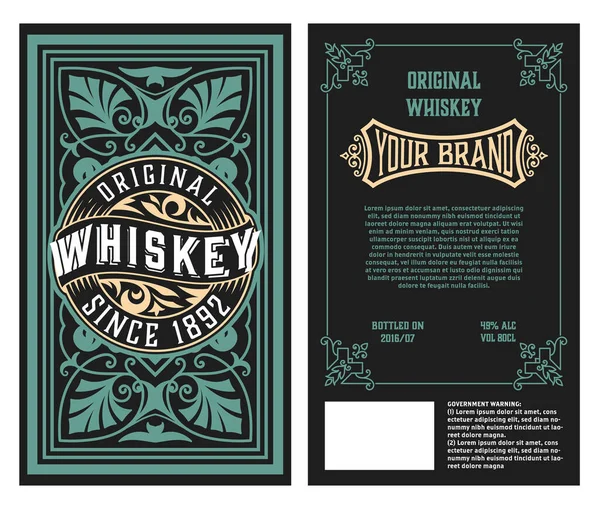 Whiskey Label Old Frames Royalty Free Stock Vectors