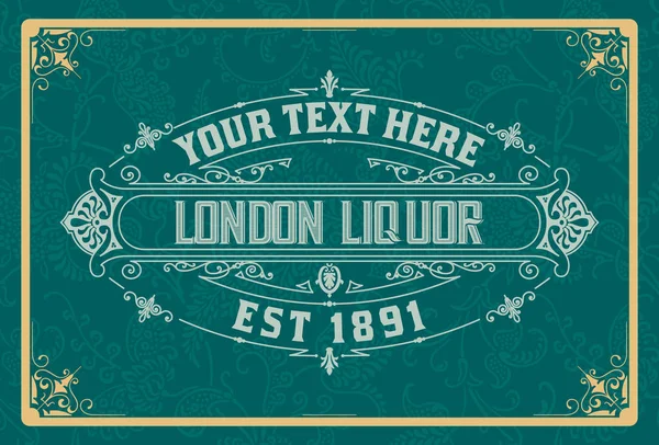 Whiskey Label Met Oude Frames — Stockvector