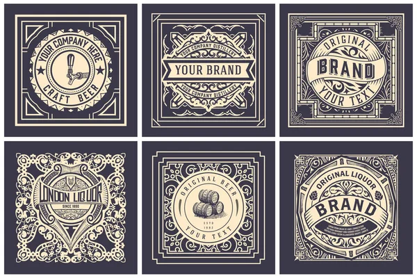 Set Labels Western Style — Archivo Imágenes Vectoriales