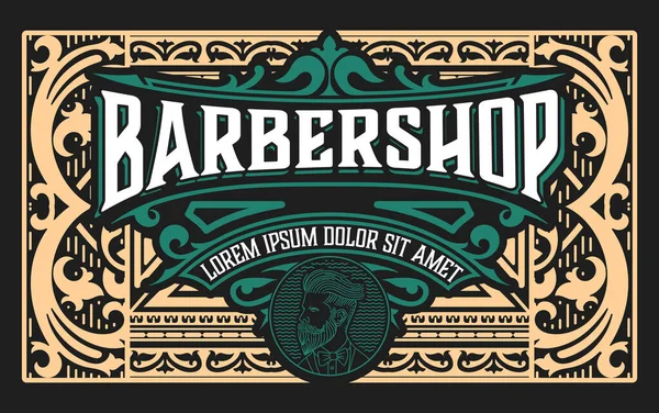 Vintage Barbershop Etikett Vintage Stil — Stock vektor