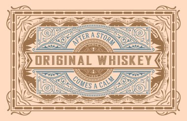 Eski çerçeveli viski etiketi