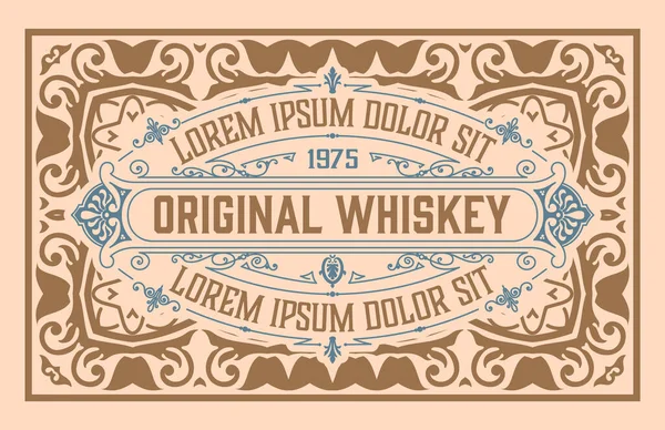 Whiskey Label Met Oude Frames — Stockvector