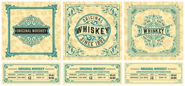Paketleme için 3 vintage etiket seti