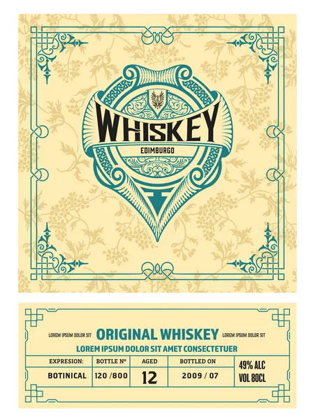 Whiskey Label Old Frames — Stock Vector