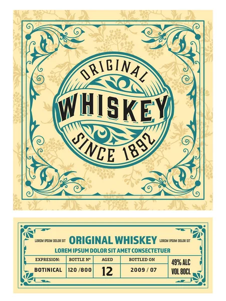 Whiskey Label Starými Rámci — Stockový vektor