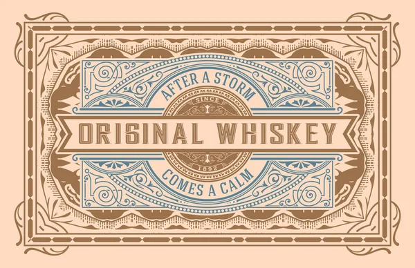 Eski çerçeveli viski etiketi