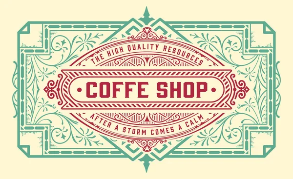 Vector Coffee Shop Ετικέτα Για Τις Επιχειρήσεις Καφέ — Διανυσματικό Αρχείο