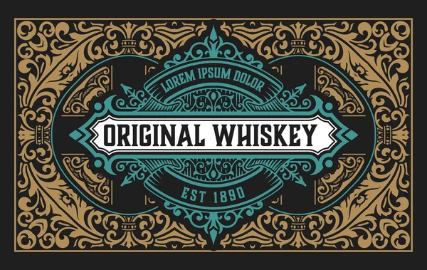 Eski çerçeveli viski etiketi