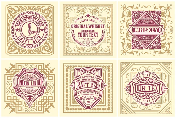 Set Labels Western Style — Stock Vector