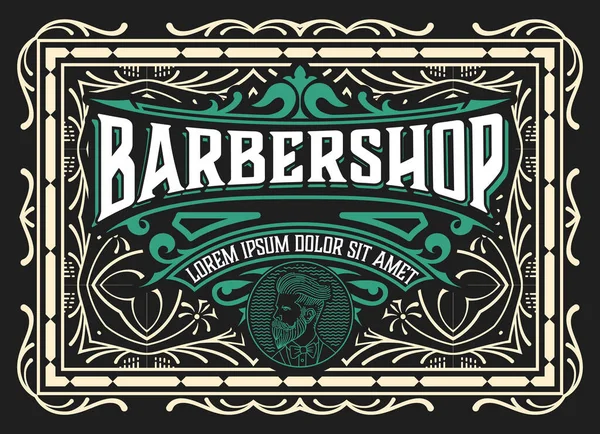 Etiqueta Barbearia Vintage Estilo Vintage —  Vetores de Stock