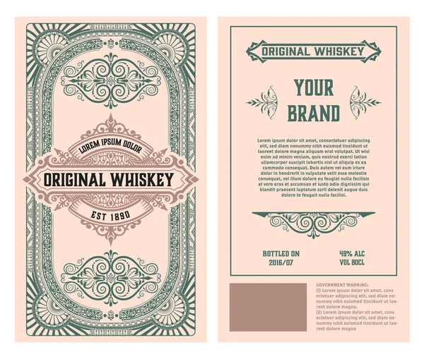 Whiskey Label Starými Rámci — Stockový vektor