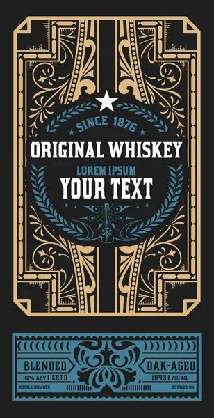 Whiskey Label Starými Rámci — Stockový vektor