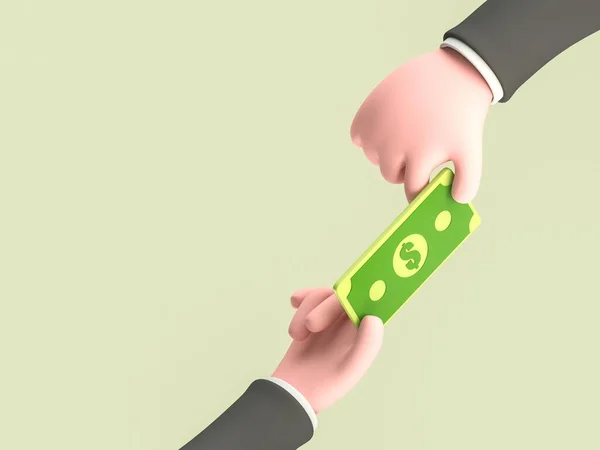 Hands Giving Money Isolated Render — 스톡 사진