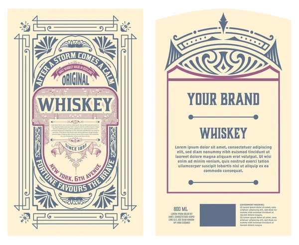 Whiskey Etikett Mit Altem Rahmen — Stockvektor