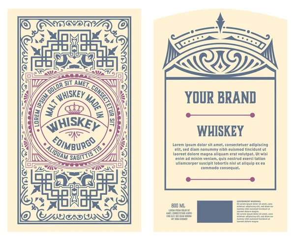 Whiskey Label Starými Rámci — Stockový vektor