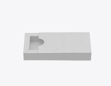 İzole edilmiş karton kutu. 3 Boyutlu Hazırlama