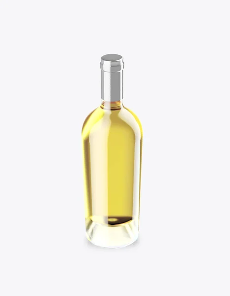 Isolerad Vinflaska Återgivning — Stockfoto