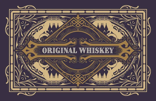 Whiskey Label Starými Rámci — Stockový vektor