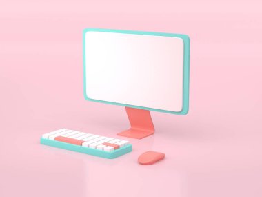 İzole edilmiş bilgisayar. 3 Boyutlu Hazırlama