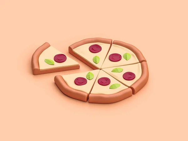 Pizza Isolada Renderização — Fotografia de Stock