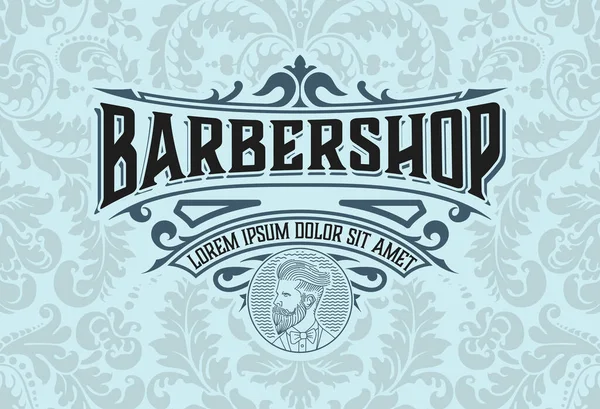 Vintage Barbershop Label Vintage Stijl — Stockvector