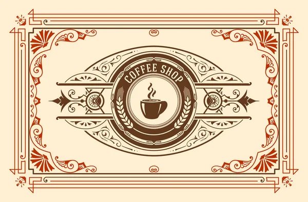 Vector Coffee Shop Label Cafe Business — Stock Vector