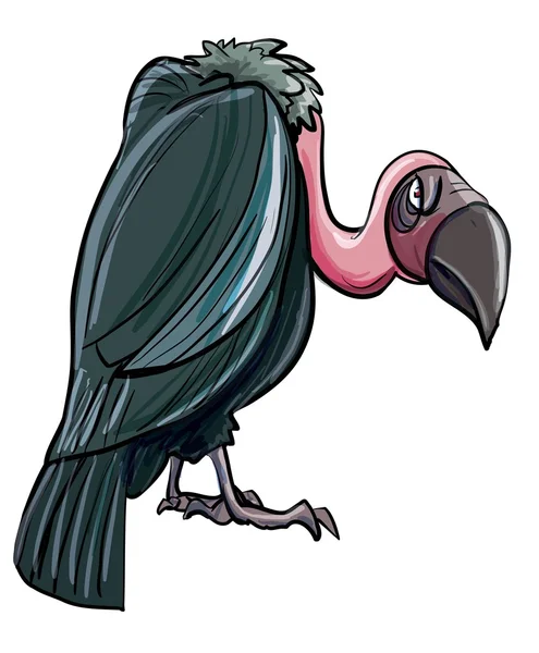 Dessin animé vautour regardant mal — Image vectorielle