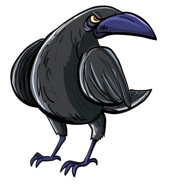 karikatür şeytani kara karga