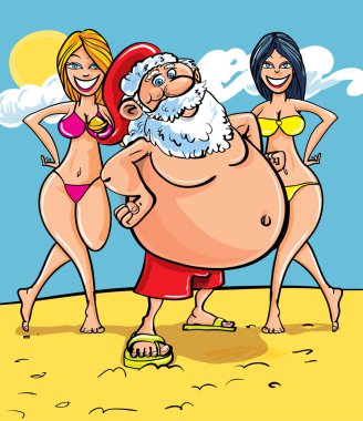 Santa deniz kenarında