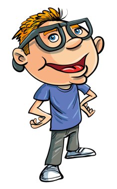 Stereotypical cartoon nerd clipart