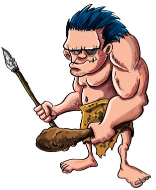 karikatür mağara adamı veya ilkel insan