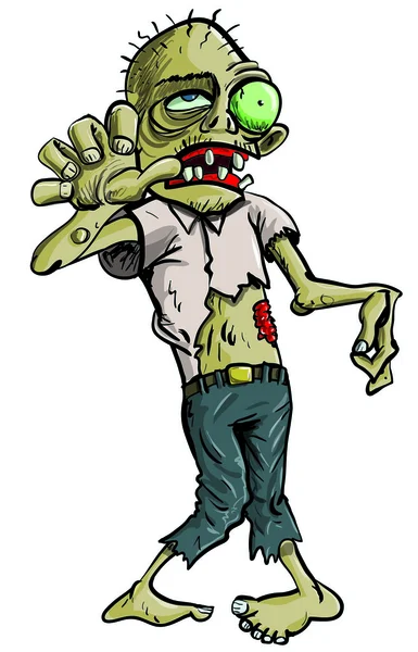 Cartoon zombie grijpen met zijn hand — Stockvector