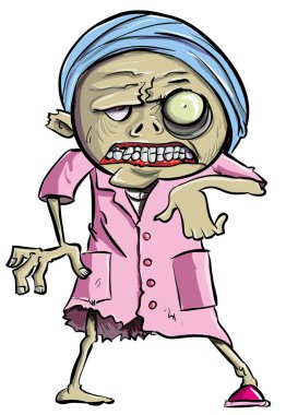 Cartoon zombie grandma clipart