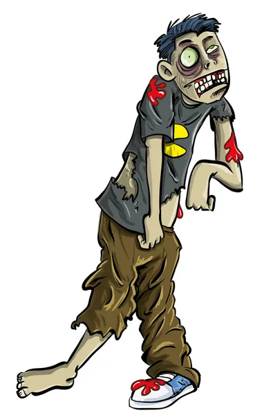 Desenhos animados zombie adolescente —  Vetores de Stock