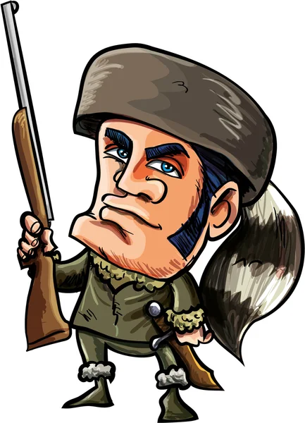 Dibujos animados de Davy Crockett — Vector de stock