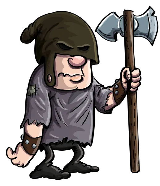 Cartoon executioner with a big axe — Stock Vector