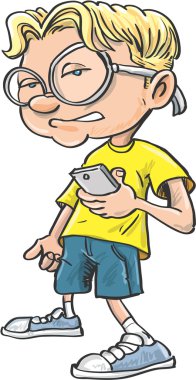 Cartoon nerd with glasses clipart